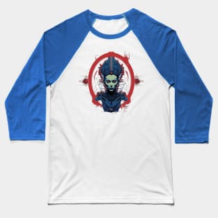 Fierce Sci-Fi Alien Queen of War Baseball T-Shirt